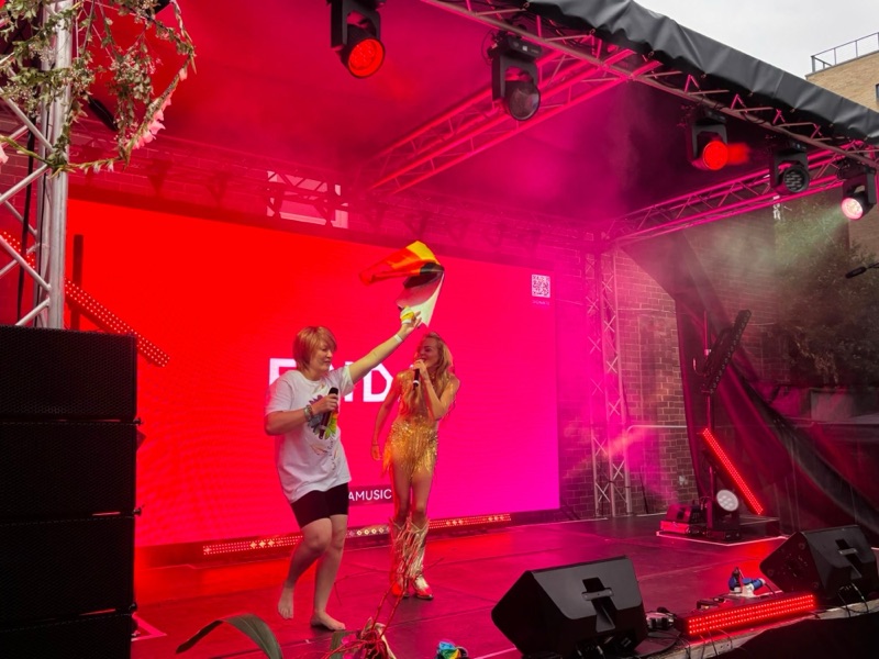 Barnsley Pride 2026: performers under the moving heads