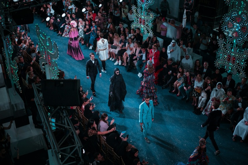 Example image: a catwalk on a stage with the audience either side