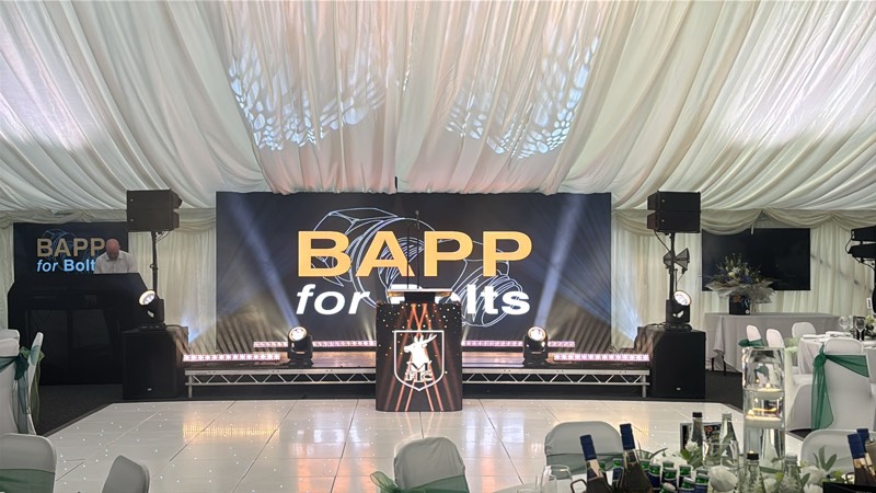 Awards lectern and LED backdrop