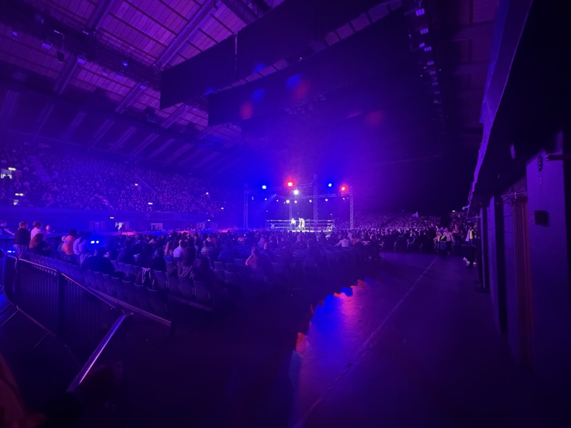 Wide view of an arena show